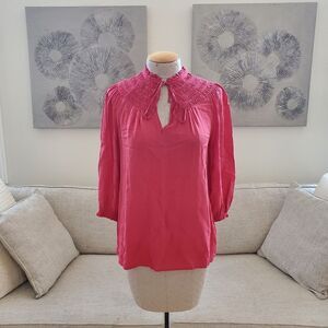 Odille Anthropologie Smocked Blouse sz 4